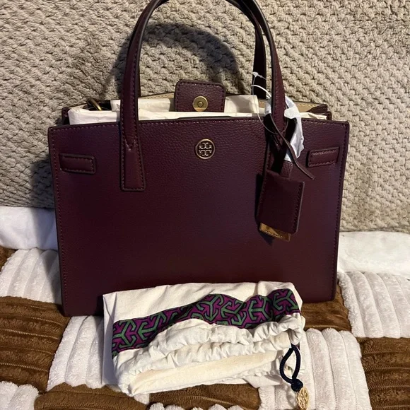 Tory Burch Walker Small Satchel in Dark Rhubarb NWTS! - Picture 2 of 9
